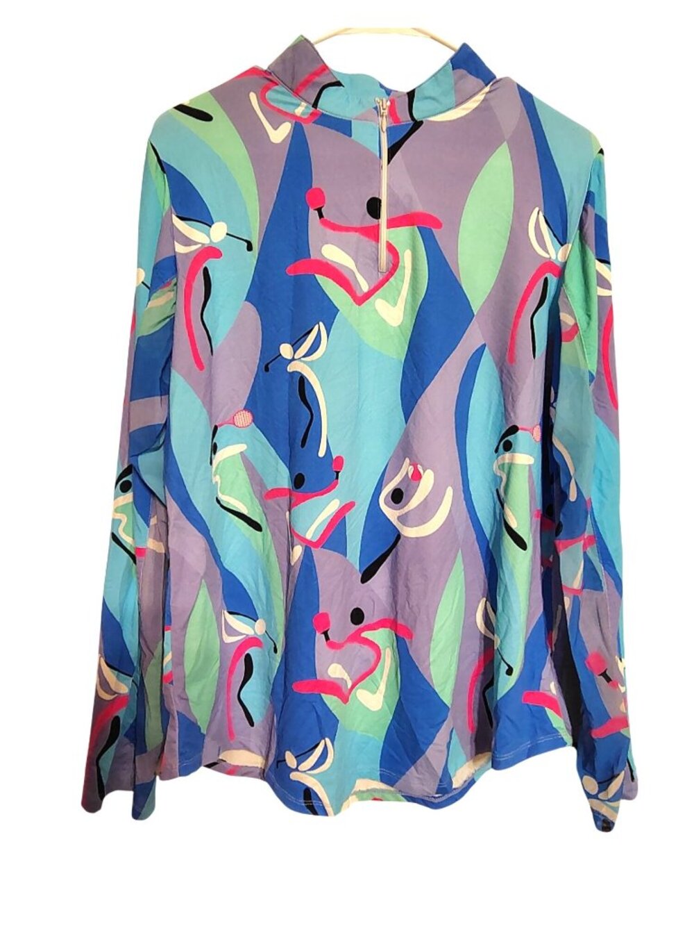 Famazee XL 1/4 Zip Golf Pullover Top Pink Purple Blue, UV50+, Activewear Cooling